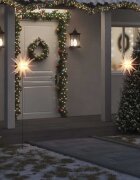 vidaXL Коледни лампи с шипове 3 бр LED сгъваемибяла 57 см