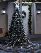 vidaXL Коледни лампички за елха 320 LED студено бяло 375 см