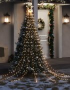vidaXL Коледни лампички за елха 320 LED топло бяло 375 см