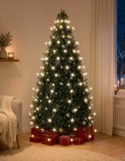 vidaXL Коледни лампички за елха тип мрежа 150 LED студено бяло 150 см