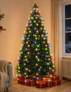 vidaXL Коледни лампички за елха тип мрежа 210 LED многоцветни 210 см