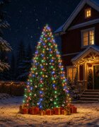 vidaXL Коледни лампички за елха тип мрежа 300 LED многоцветни 300 см