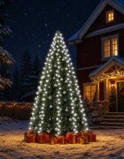 vidaXL Коледни лампички за елха тип мрежа 300 LED студено бяло 300 см