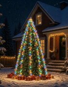 vidaXL Коледни лампички за елха тип мрежа 400 LED многоцветни 400 см