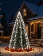 vidaXL Коледни лампички за елха тип мрежа 400 LED студено бяло 400 см