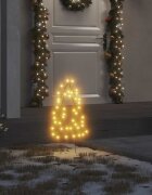 vidaXL Коледни светещи украси елхи с шипове 3 бр 50 LED 30 см