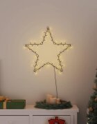 vidaXL Коледни светлини Star Silhouette 80 светодиода топло бяло