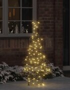 vidaXL Коледно дърво 120 LED светодиода Топло бяло 150 cm Ратан