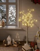 vidaXL Коледно дърво 128 LED 12 м топло бяло върба за закрито/открито