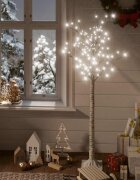 vidaXL Коледно дърво 156 LED 15 м студено бяло върба закрито/открито