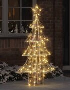 vidaXL Коледно дърво 160 LED светодиода Топло бяло 150 cm PET
