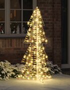 vidaXL Коледно дърво 160 LED светодиода Топло бяло 150 cm PET