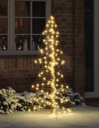 vidaXL Коледно дърво 160 LED светодиода Топло бяло 150 cm PET