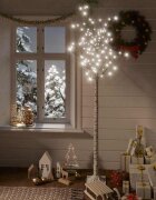 vidaXL Коледно дърво 200 LED 18 м студено бяло върба закрито/открито