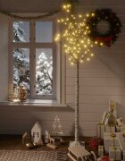 vidaXL Коледно дърво 200 LED 18 м топло бяло върба за закрито/открито
