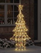 vidaXL Коледно дърво 240 LED светодиода Топло бяло 181 cm PET