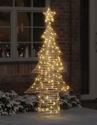 vidaXL Коледно дърво 240 LED светодиода Топло бяло 181 cm PET