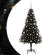 vidaXL Коледно дърво Черно 150 cm ПВЦ
