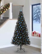 vidaXL Коледно дърво Черно 240 cm ПВЦ