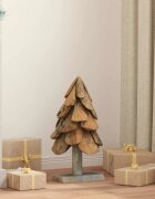 vidaXL Коледно дърво Кафяво 61 cm Тиково дърво масив