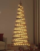 vidaXL Коледно дърво Натурално 210 cm Солидно ясеново дърво