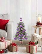 vidaXL Коледно дърво с 150 LED светодиода с поставка Зелен 65 cm ПЕ