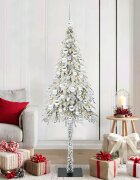 vidaXL Коледно дърво с 300 LED светодиода Бяло 180 cm ПЕ и стомана