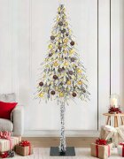 vidaXL Коледно дърво с 300 LED светодиода Бяло 210 cm ПЕ и стомана