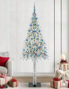 vidaXL Коледно дърво с 300 LED светодиода Бяло 210 cm ПЕ и стомана