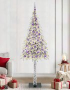 vidaXL Коледно дърво с 300 LED светодиода Бяло 210 cm ПЕ и стомана