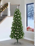 vidaXL Коледно дърво с 300 LED светодиода с поставка Зелен 240 cm ПЕ
