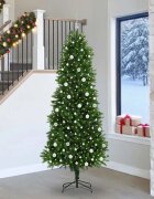 vidaXL Коледно дърво с 300 LED светодиода с поставка Зелен 240 cm ПЕ