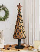 vidaXL Коледно дърво с поставка Кафяво 149 cm Тиково дърво масив