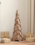 vidaXL Коледно дърво с поставка Кафяво 80 cm Тиково дърво масив