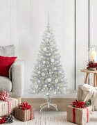 vidaXL Коледно дърво Сребрист 120 cm PET