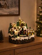 vidaXL Коледно селце с влакче SALO 255 x 20 x 23 cm Смола Многоцветен