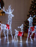 vidaXL Коледно семейство светещи елени с LED 700 LED светодиода
