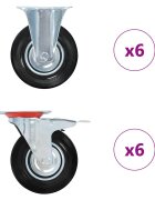 vidaXL Колела 12 бр 125 мм