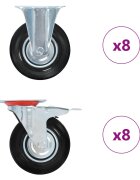 vidaXL Колела 16 бр 125 мм