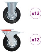 vidaXL Колела 24 бр 125 мм