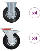 vidaXL Колела 8 бр 125 мм