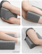 vidaXL Коленен възглавница Сив 26 x 215 x 15 см Мемори пяна