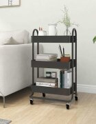 vidaXL Количка на 3 нива антрацит 43x34x79 см стомана