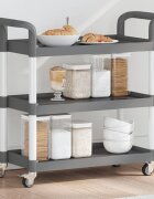 vidaXL Количка на 3 нива сива 77x34x72 см алуминий
