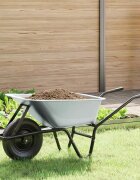 vidaXL Количка Сребрист и Черен 80 Л 120 кг Поцинкована стомана