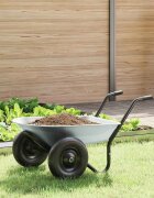 vidaXL Количка Сребрист и Черен 80 Л 120 кг Поцинкована стомана
