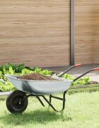 vidaXL Количка Сребрист и Черен 80 Л 120 кг Поцинкована стомана