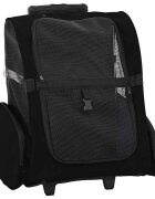 vidaXL Количка за домашни любимци 3 в 1 дизайн черна 48x32x(57-106) см оксфордски плат