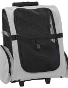 vidaXL Количка за домашни любимци 3 в 1 дизайн сива 48x32x(57-106) см оксфордски плат