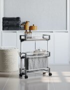 vidaXL Количка за съхранение 59x20x75 см алуминий